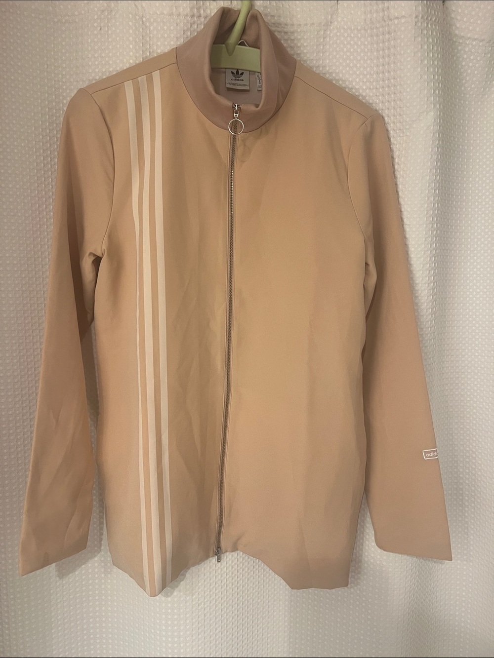 adidas Light Pink Lightweight Bomber Jacket with Signature Stripes